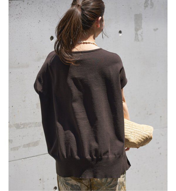 IENA「《追加6》 コットンストレッチ NEOワイドクループルオーバー」|ニット・セーター|