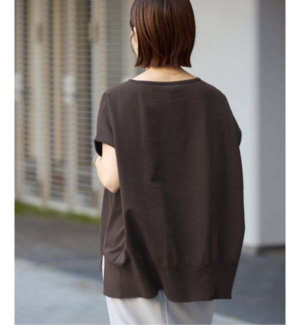 IENA「《追加6》 コットンストレッチ NEOワイドクループルオーバー」|ニット・セーター|