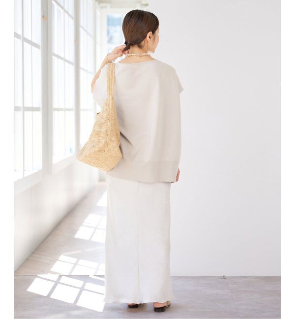 IENA「《追加6》 コットンストレッチ NEOワイドクループルオーバー」|ニット・セーター|