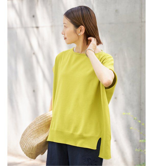 IENA「《追加6》 コットンストレッチ NEOワイドクループルオーバー」|ニット・セーター|