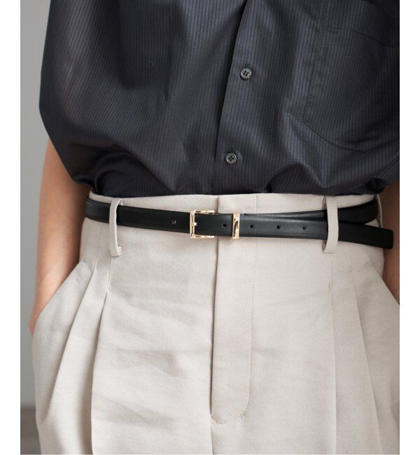 IENA「MANUELA/マヌエラ 20mm LEATHER BELT」|ベルト|ブラック