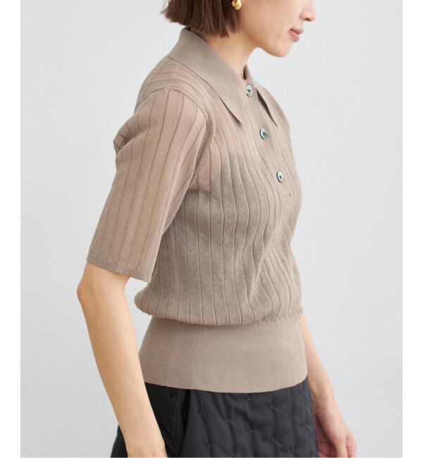 IENA「FILMY COTTON 襟付きプルオーバー」|ニット・セーター|