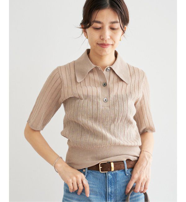 IENA「FILMY COTTON 襟付きプルオーバー」|ニット・セーター|