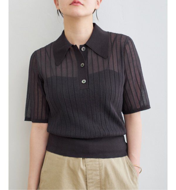 IENA「FILMY COTTON 襟付きプルオーバー」|ニット・セーター|