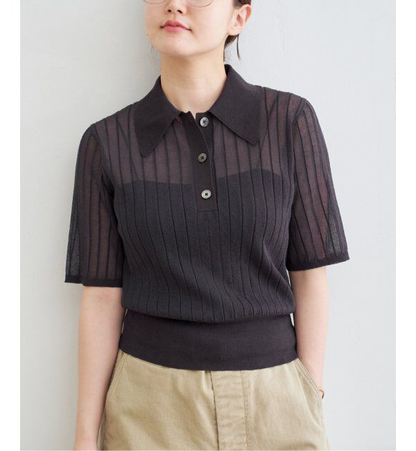 IENA「FILMY COTTON 襟付きプルオーバー」|ニット・セーター|