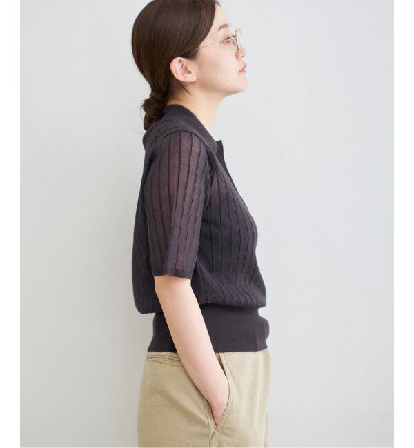 IENA「FILMY COTTON 襟付きプルオーバー」|ニット・セーター|