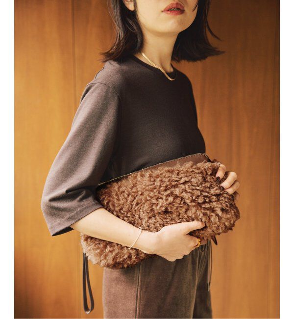 VERMEIL par iena「ORSETTO オルセット Mouton Bag MORBIDO 1503250010」|クラッチバッグ|ブラウン