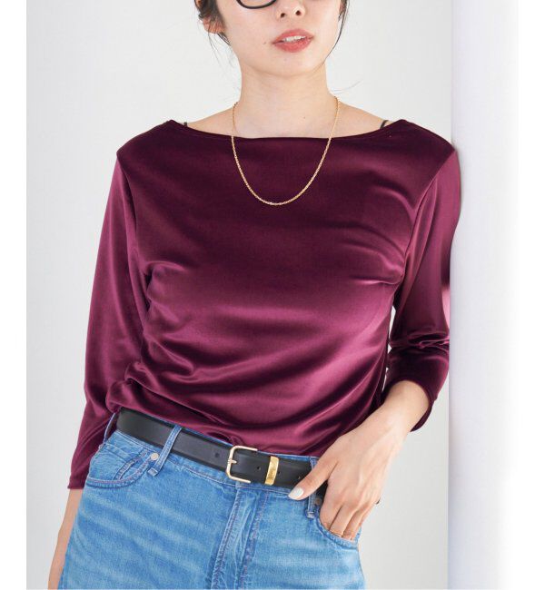 IENA「スノーベロア プルオーバー」|Tシャツ・カットソー|ボルドー