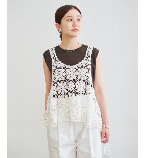 IENA「《追加》クロシェタンク」|ニット・セーター|