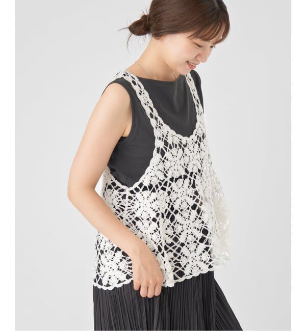 IENA「《追加》クロシェタンク」|ニット・セーター|