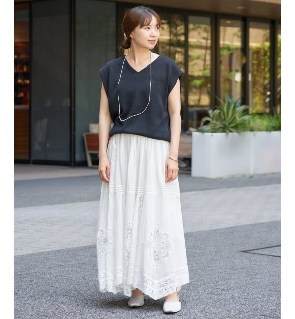 IENA「《WEB限定/追加》コットンレーススカート」|スカート|