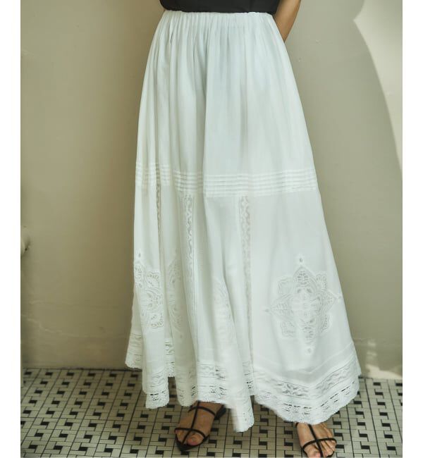 IENA「《WEB限定/追加》コットンレーススカート」|スカート|
