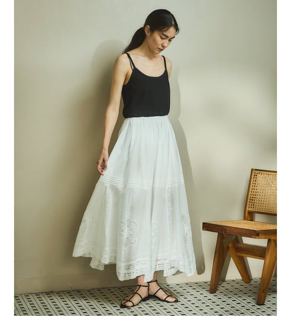 IENA「《WEB限定/追加》コットンレーススカート」|スカート|
