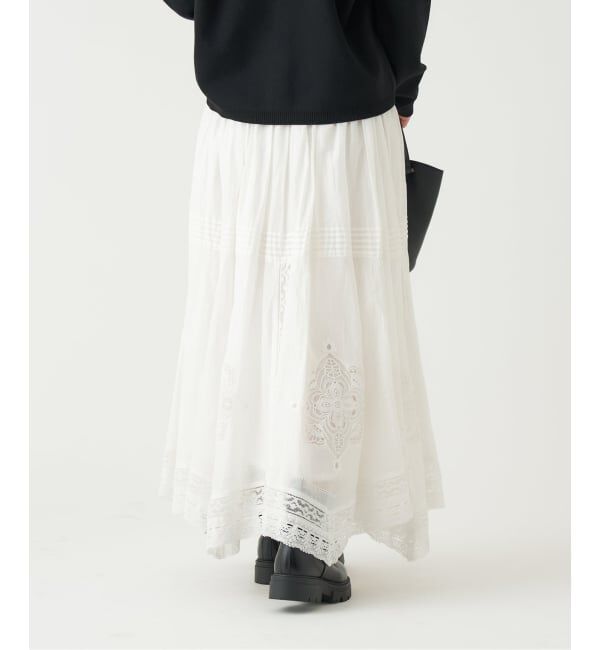 IENA「《WEB限定/追加》コットンレーススカート」|スカート|