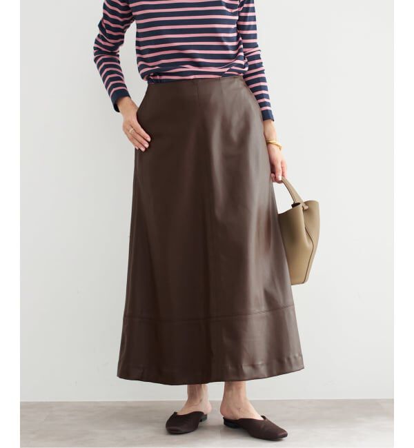 IENA「フェイクレザーフレアスカート」|スカート|