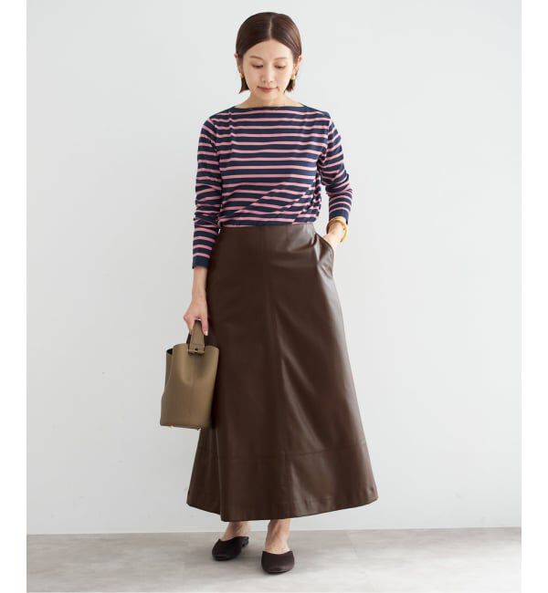 IENA「フェイクレザーフレアスカート」|スカート|