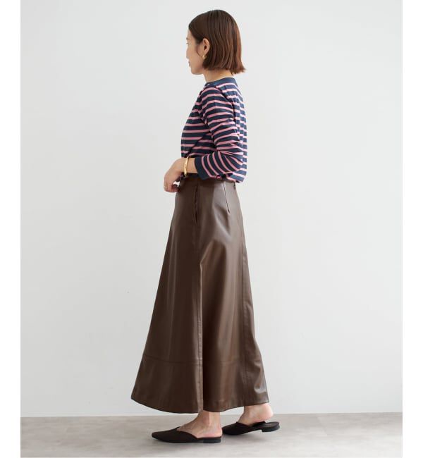 IENA「フェイクレザーフレアスカート」|スカート|