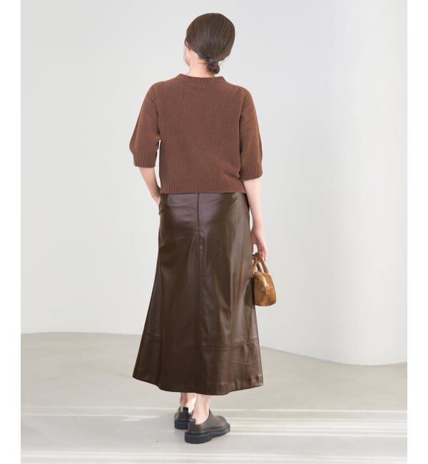 IENA「フェイクレザーフレアスカート」|スカート|