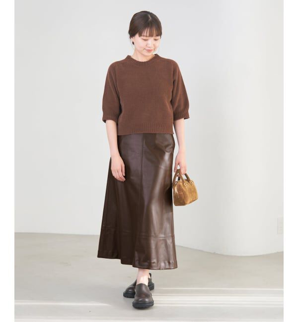IENA「フェイクレザーフレアスカート」|スカート|