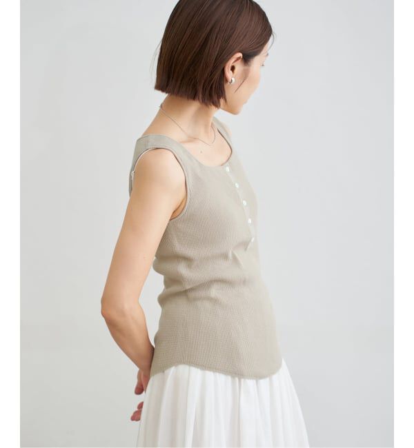 IENA「ワッフルヘンリーノースリーブ」|Tシャツ・カットソー|