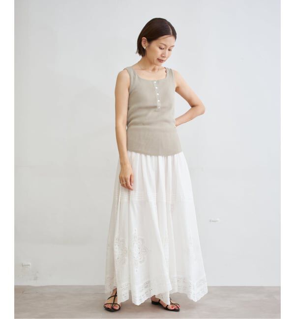 IENA「ワッフルヘンリーノースリーブ」|Tシャツ・カットソー|