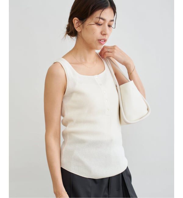 IENA「ワッフルヘンリーノースリーブ」|Tシャツ・カットソー|