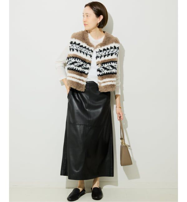 SLOBE IENA「《WEB限定/追加》フェイクファーニットベスト」|ベスト・ジレ|