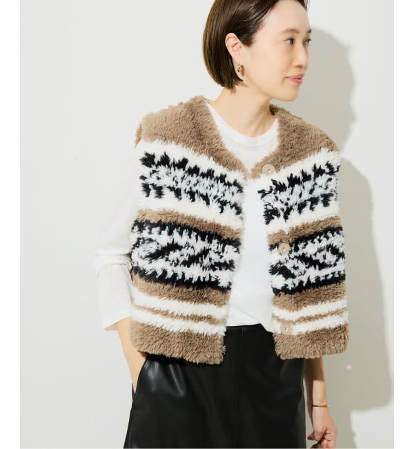 SLOBE IENA「《WEB限定/追加》フェイクファーニットベスト」|ベスト・ジレ|