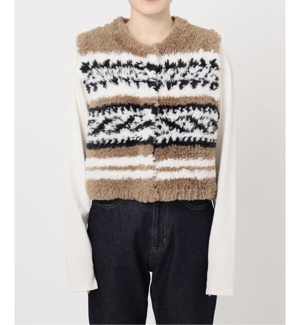 SLOBE IENA「《WEB限定/追加》フェイクファーニットベスト」|ベスト・ジレ|