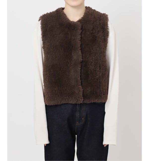 SLOBE IENA「《WEB限定/追加》フェイクファーニットベスト」|ベスト・ジレ|