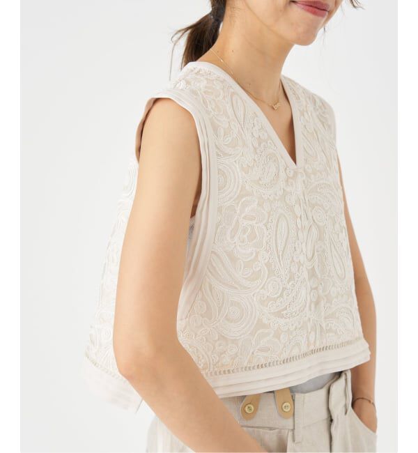 IENA「コード刺繍ジレ」|ベスト・ジレ|