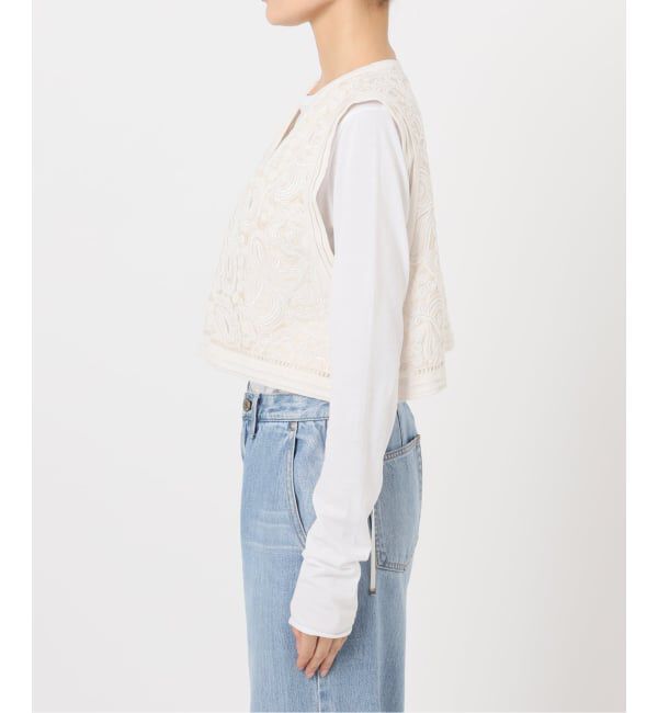 IENA「コード刺繍ジレ」|ベスト・ジレ|