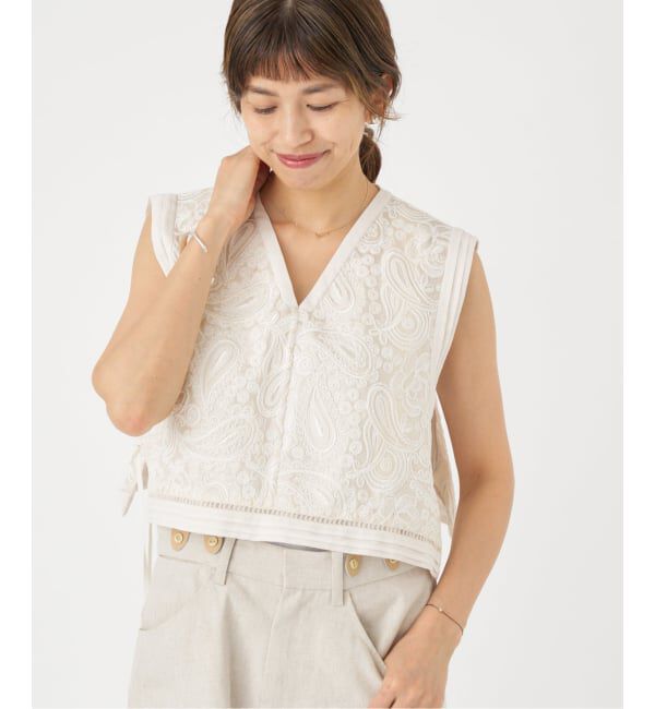 IENA「コード刺繍ジレ」|ベスト・ジレ|