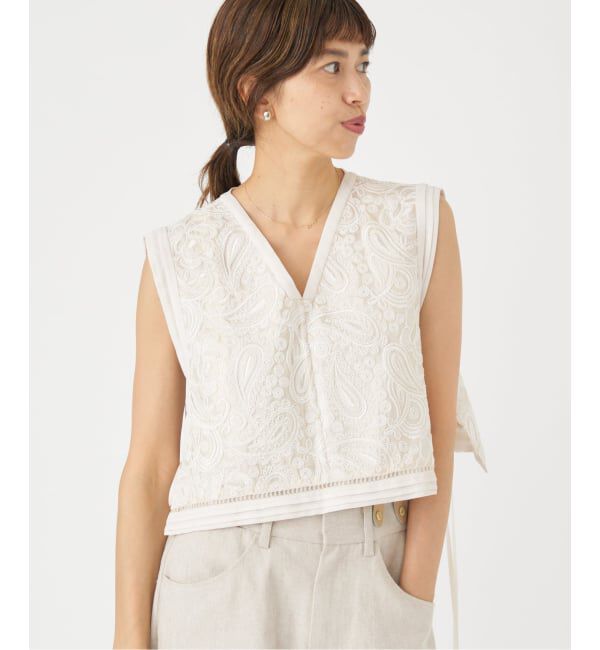 IENA「コード刺繍ジレ」|ベスト・ジレ|