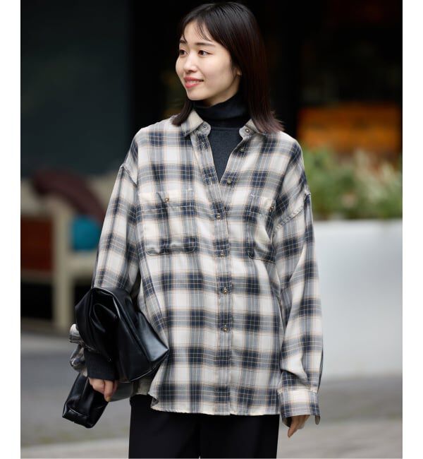 SLOBE IENA「《追加》ビエラチェックルーズシャツ」|シャツ・ブラウス|