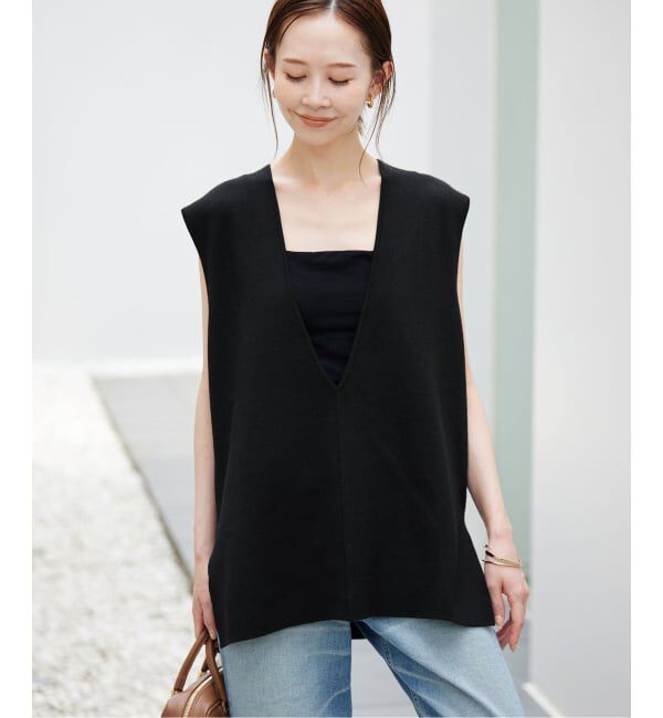 SLOBE IENA「《WEB限定/追加2》ダブルフェイスニットベスト」|ベスト・ジレ|