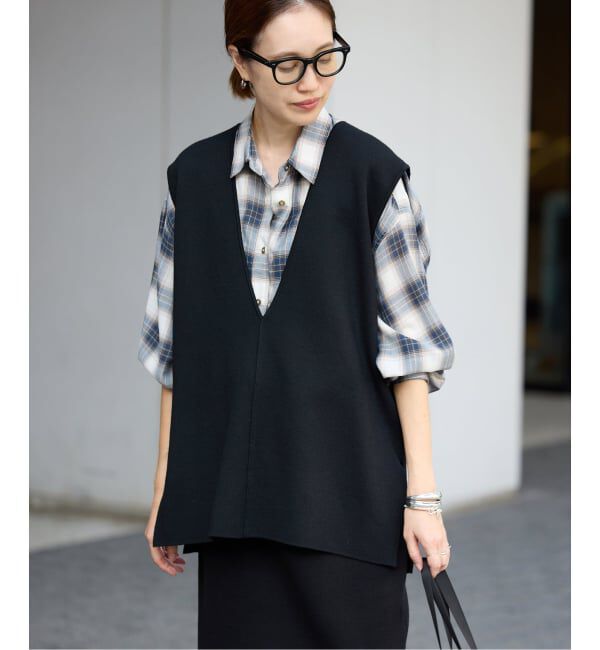 SLOBE IENA「《WEB限定/追加2》ダブルフェイスニットベスト」|ベスト・ジレ|