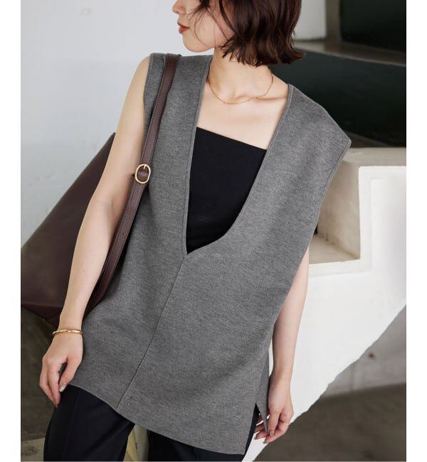 SLOBE IENA「《WEB限定/追加2》ダブルフェイスニットベスト」|ベスト・ジレ|