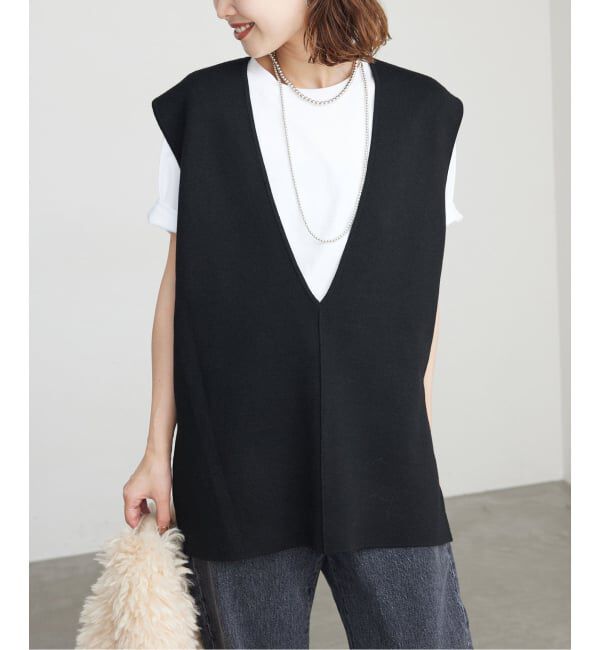 SLOBE IENA「《WEB限定/追加2》ダブルフェイスニットベスト」|ベスト・ジレ|