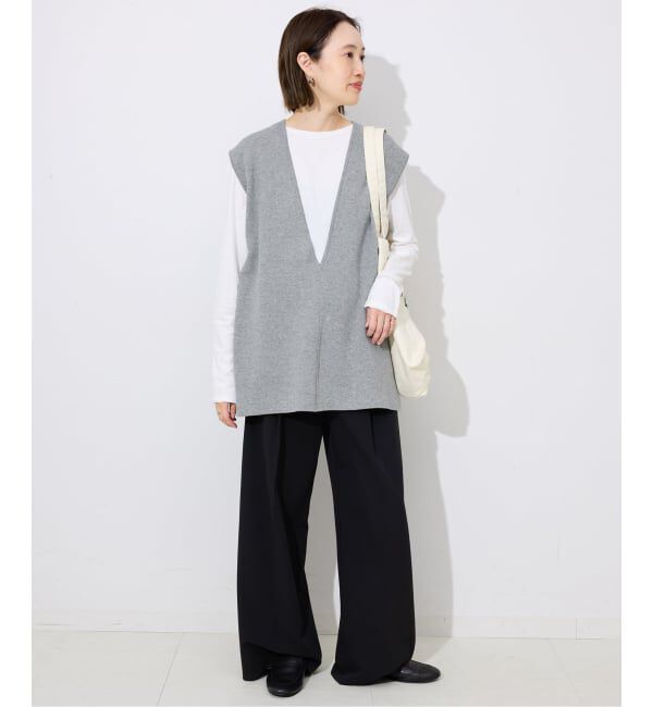 SLOBE IENA「《予約》ダブルフェイスコットンニットベスト」|ベスト・ジレ|