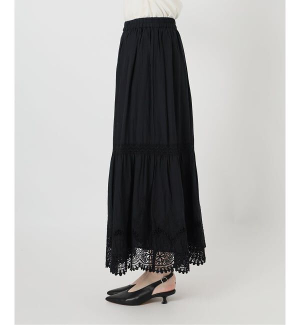 SLOBE IENA「《WEB限定/追加予約》コットンボイルケミカルレーススカート」|スカート|