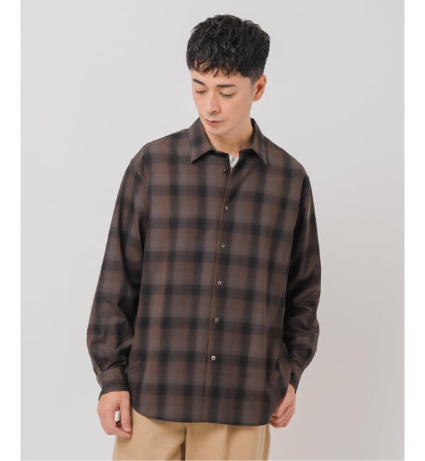 EDIFICE「SUPER 120&rsquo;s ウール チェック レギュラー シャツ」|シャツ・ブラウス|