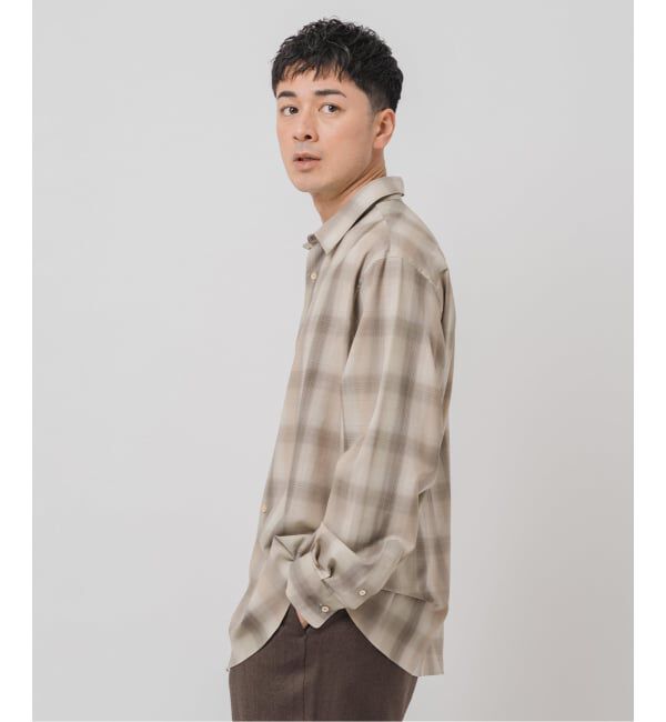 EDIFICE「SUPER 120&rsquo;s ウール チェック レギュラー シャツ」|シャツ・ブラウス|