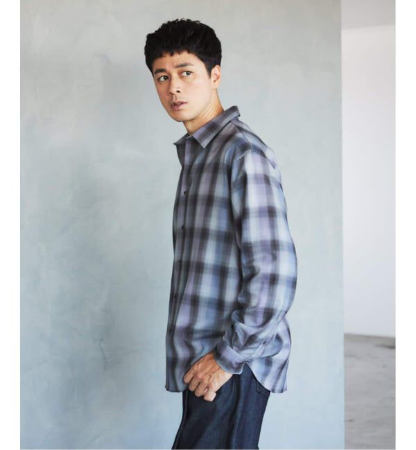EDIFICE「SUPER 120&rsquo;s ウール チェック レギュラー シャツ」|シャツ・ブラウス|