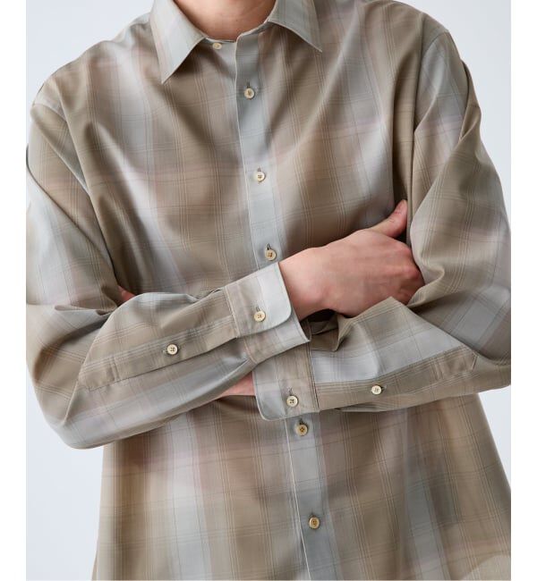 EDIFICE「《予約》ウール チェック レギュラー シャツ」|シャツ・ブラウス|ベージュ A