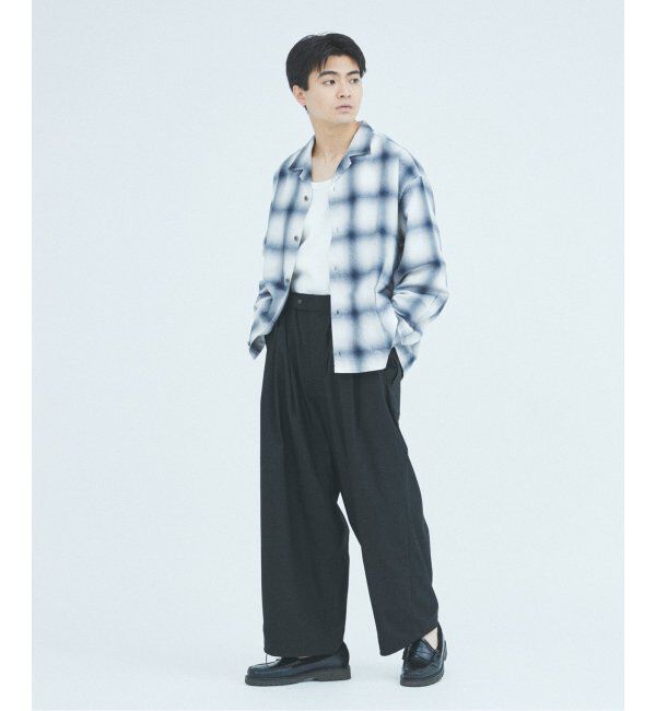 J.S.Homestead「J.S.Homestead / リラックス オンブレ オープン カラー シャツ」|シャツ・ブラウス|