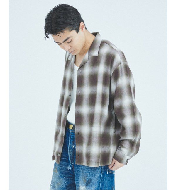 J.S.Homestead「J.S.Homestead / リラックス オンブレ オープン カラー シャツ」|シャツ・ブラウス|