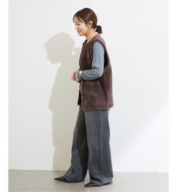 JOURNAL STANDARD「《追加》ダブルフェイスフェザークルーネックベスト」|ベスト・ジレ|