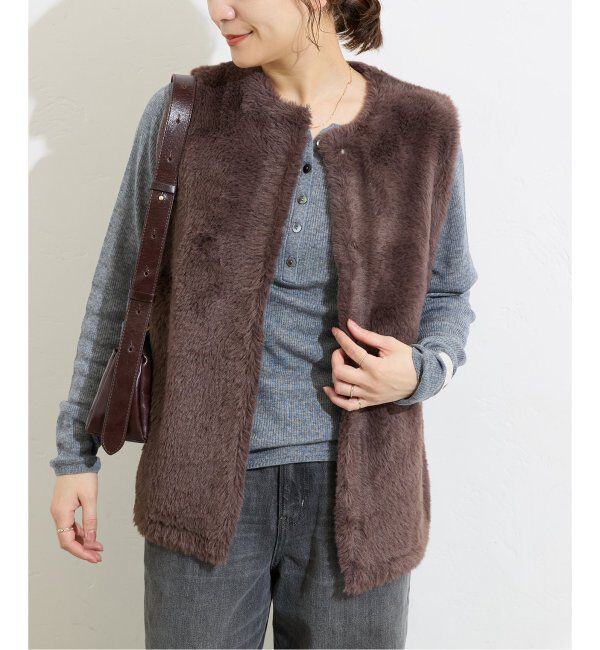 JOURNAL STANDARD「《追加》ダブルフェイスフェザークルーネックベスト」|ベスト・ジレ|