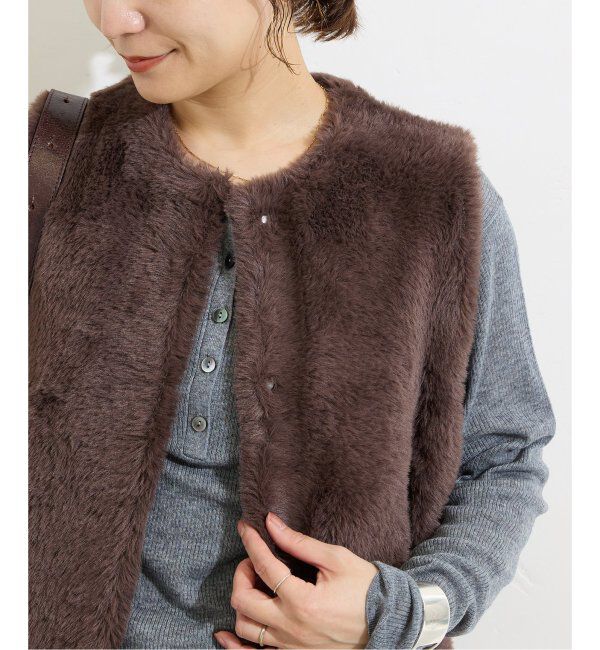 JOURNAL STANDARD「《追加》ダブルフェイスフェザークルーネックベスト」|ベスト・ジレ|